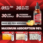 Glucosamine Chondroitin MSM Liquid Drops - 9in1 with Vitamin D3, Vitamin K2, Hyaluronic Acid, Quercetin, Boswellia, and Bromelain - Vegan, Non-GMO - 30ml 1 Fl Oz