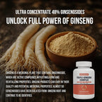 Triple Ginseng Complex, Ultra Potency 15% Ginsenosides from 3 Panax Ginseng Extract for Energy, Memory, Vitality & Immune Support, Healthy Aging for Elderly, 30 Tablets