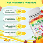 Greenfield Nutritions Halal Multivitamin for Kids – Gelatin-Free Halal Kids Multivitamin Gummies with Vitamins A, B, C, D, Iodine & Zinc for Immunity – Essential Vitamins for Children (90 Count)