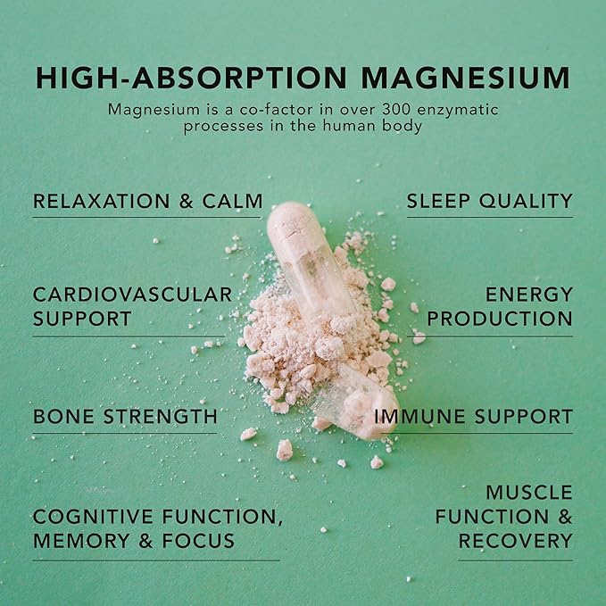 AMANDEAN Magtein Magnesium Complex. L-Threonate, Glycinate, Malate Triple Blend Chelated Magnesium Supplement. 90 Veggie Capsules. High Absorption Branded Ingredients. Brain Health, Sleep, Calm*.