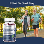 Glucosamine Chondroitin Gummies with MSM & Elderberry Extra Strength - Joint Support, Antioxidant Immune Support Supplement for Adults, Men & Women Minerals, coenzyme Q10, DHA- 60 Blueberry Gummies