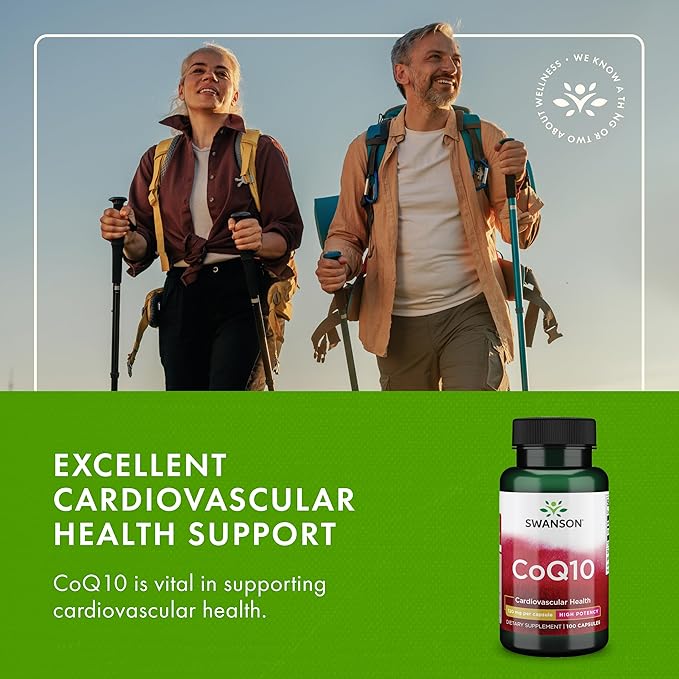 Swanson CoQ10 - Helps Promote Heart Health, Energy Support, & Aids Overall Cardiovascular System Health - Helps Maintain Coenzyme Q10 Supplement - (100 Capsules, 120mg Each)
