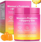 Feminine Probiotic Gummies with Slippery Elm, Pineapple Probiotics Gummies for Women PH Balance, Gut & Immune Support, Yeast Balance, Prebiotics & Lactobacillus Blend | Vegan & Sugar-Free, 60 Gummies