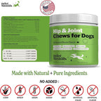 Deley Naturals Hip and Joint Supplement for Dogs - Glucosamine Chondroitin MSM & Collagen for Dogs - Dog Joint Supplement, Smaller Chews, Low Calories, Same Ingredients - 120 Bacon Flavor Chews