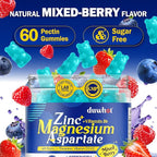 Zinc Magnesium B6 Supplement, Zinc Magnesium Aspartate Gummies with Vitamin B6 D3 K2, L-Theanine & Boron, Support Energy, Muscle Relief & Bone Health, Sugar Free 60 Gummies