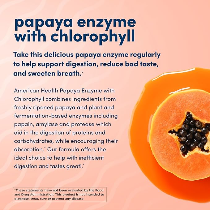 Chewable Papaya Enzyme with Chlorophyll 100 Chwbls