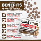 (2-Pack) Turkey Tail Mushroom for Dogs - 340 Count - Mushroom Chews for Dogs Lipoma Lumps and Bumps - Immune Health, Digestive, Skin, Joint Vitamin Support Guard Buddy - Multivitamin Supplement