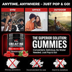 Creatine Monohydrate Gummies 5000mg for Women & Men, NSF Certified, Sugar Free, Vegan, 120 Count, Pre Workout Muscle Strength & Recovery Supplement