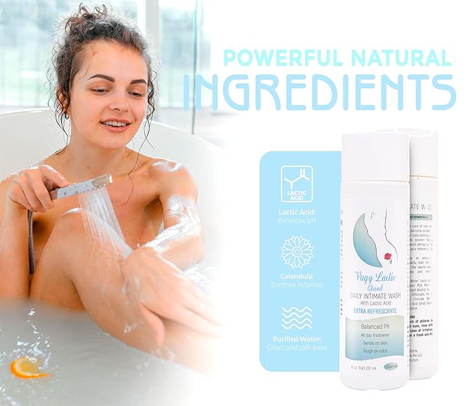 Vagy Rejuvenation Vagy Lactic Feminine Wash with Lactic Acid & Calendula – Gentle Intimate Wash Women pH Balance – Refreshing Vaginal Cleanser – 8 oz (8 oz, Cha nel)