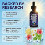 Clean Nutra Melatonin 10mg Drops Magnesium Vitamin B6 L-Theanine Valerian Hibiscus Lemon Balm Supplement Liquid Sugar-Free Vegan Non-GMO Natural Sleep Support Aid Lemon Tea Flavor 120mL Formula