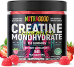 NSF Certified Creatine Gummy - Creatine Monohydrate Gummies for Men & Women-5g of Creatine Monohydrate per Serving - Sugar Free,Vegan, Strawberry Electrolyte Chews, 135 Count