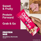 Quest Nutrition Protein Bars, Strawberry Shortcake, 20g Protein, 2g Sugar, 3g Net Carbs, 10g Fiber, Gluten Free, 12 Count