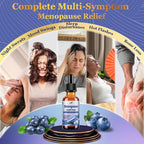 2 Pack Menopause Supplements Liquid Drops, 8-in-1 Menopause Vitamin w. Black Cohosh, Ashwagandha, D3 B6 Multivitamin for Hot Flash, Night Sweats, Hormone Balance & Mood Support for Women Over 40