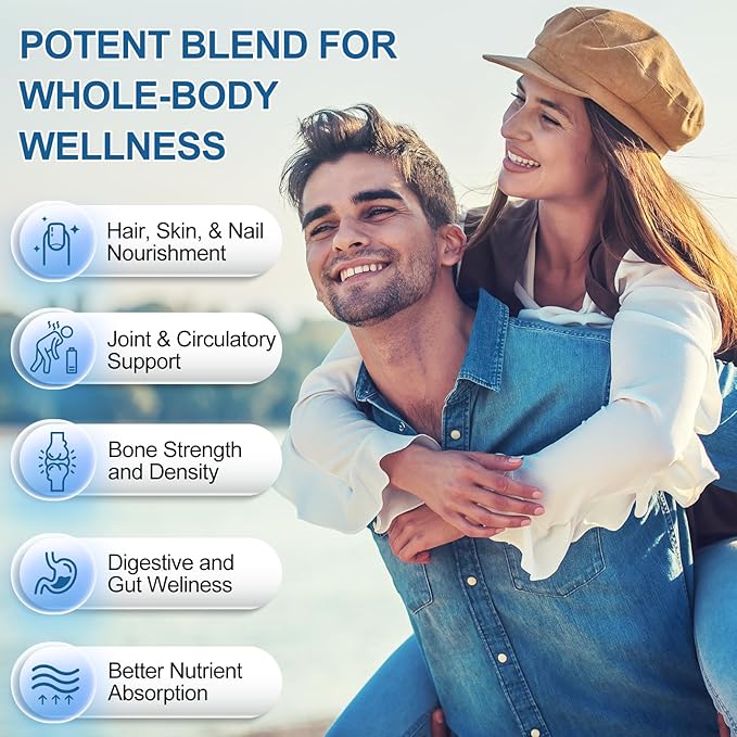 BEWORD Multi Collagen Softgels for Women & Men, 120 Capsules - Type I,II,III,V,X Hydrolyzed Collagen w/Vitamin C & Hyaluronic Acid - Supports Skin, Hair, Nails, Joints - Grass-Fed, Non-GMO, 2 Pack