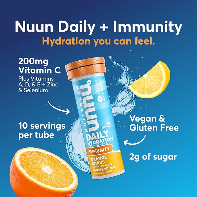 Nuun, Citrus Orange Immunity Box, 1.9 Ounce, 8 Count (Pack of 2)