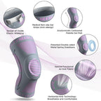 NEENCA Professional Knee Brace for Pain Relief, Medical Knee Support with Patella Pad & Side Stabilizers, Compression Knee Sleeve for Meniscus Tear, ACL, Joint Pain, Runner, Workout (Pink Gray, S)