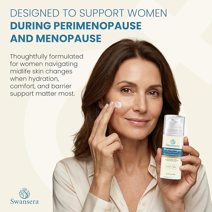 Phyto Estrogen Face Cream - Hydrating Moisturizer - Dermatologist Recommended with Wild Yam, Bakuchiol, Peptides & Ceramides - Nourishing Skin Care for Perimenopause & Mature Skin