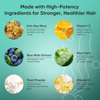 Balmbare Revive Gummies for Hair Loss - Sea Moss Gummies with Vitamin C, Vitamin E, Aloe Vera, Pearl Powder Supports Faster Hair Growth, Stronger Nails, Extra Strength - 60 Count (1)