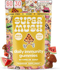 SuperMush Dr. G Daily Greens Gummies - Lion’s Mane, Spirulina, Chlorella, Ashwagandha, Prebiotics & Vitamins C, D, Zinc - Sugar Free Greens Gummies for Immunity, Gut Health & Radiance - Vegan 60 Ct
