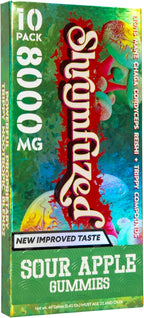 Shrumfuzed - Proprietary Nootropic Gummy 8000mg - Now with New Improved Taste - Lion's Mane, Reishi, Chaga, and Cordycep Nootropic Mushroom Blend (10, Sour Apple)
