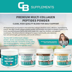 CB Supplements Multi Collagen Protein – Hydrolyzed Collagen for Joint, Skin, Gut, Hair & Nail Health – Vanilla Flavored Powder with Types I, II, III, V & X – Grass-Fed & Clean – 58 Servings