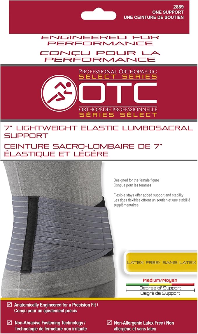 OTC Lumbosacral Support for Women, 7-Inch Lower Back, Select Series