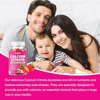 Calcium Citrate Gummies 1200 mg - High Absorption Calcium for Strong Bones, Muscles & Immune Support - Vegan, Non-GMO, Natural Strawberry Flavor, 60 Count