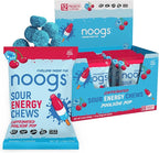 Noogs Sour Energy Chews, Poolside Pop Caffeinated Electrolyte Energy Gummies, 50mg Green Tea Caffeine, Popsicle Flavored Alternative to Running Gels, Vegan & Gluten Free, 12 Pack