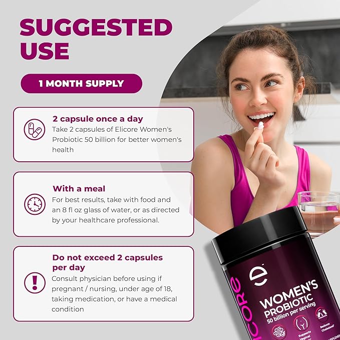 Premium Probiotics for Women 50 Billion CFU - 50B Lactobacillus Bi-Pass Technology - Vaginal & Digestive Probiotics - Non-GMO, Gluten-Free with MAKTREK Tech - 60 Veg Caps (60 Caps (Pack of 1))
