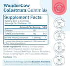 WONDERCOW Colostrum Gummies for Gut Health, Immune Support & Wellness | Natural IgG Whole Bovine Colostrum Supplement, 1,000mg per Serving (90 Gummies (30 Servings), Strawberry Cream)