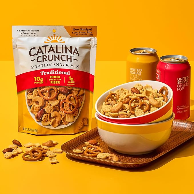 Catalina Crunch Protein Snack Mix - 10g Protein, 1g Sugar per Serving - Good Source of Fiber, Keto, Gluten Free - Traditional, 5.25 Ounce Bag (Pack of 4)