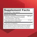 PROTOCOL FOR LIFE BALANCE Resveratrol 200 mg - Trans-Resveratrol - with Japanese Knotweed & Grape Seed Extract - Vegan & Non-GMO - 60 Veg Capsules