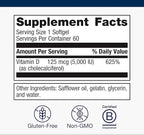 Metagenics Vitamin D3 5000 IU Supplement - High Potency Softgels for Immune, Bone & Heart Health* - 125 mcg Cholecalciferol in Coconut Oil for Enhanced Absorption* - Non-GMO, Gluten-Free - 60 Count
