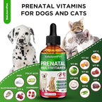 Dog Prenatal Vitamins for Moms During Lactating – Prenatal Vitamins for Dogs & Cats of All Breeds to Care for Pet Development – Multivitamin for Cats – 2 Oz – Herbal Supplement for Pets