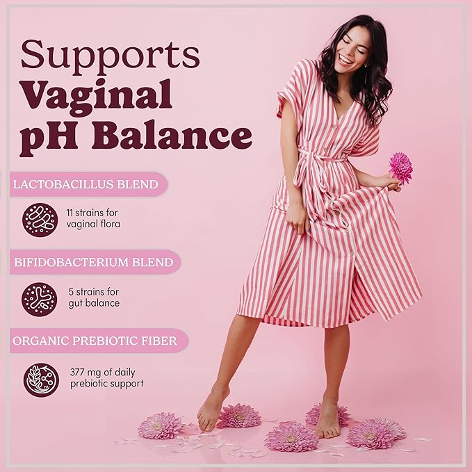 Pretty Privates Vaginal Probiotics for Women - Vaginal Health - PH Balance from a Probiotic Supplement - Not a Suppository - 60ct