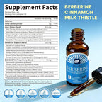 Berberine Supplement with Ceylon Cinnamon - Berberine Liquid Drops with Turmeric Curcumin, Ceylon Cinnamon, Bitter Melon, Berberine Phytosome for Digestion System, Immune Health Support -Vegetarian