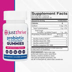 Just Thrive Probiotic Gummies - Kids, Men, and Womens Probiotic - for Digestive and Overall Health, 30 Count
