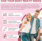2 Packs Liposomal Magnesium Complex Gummies-as 12 Forms of Magnesium Citrate,Glycinate,Malate,Oxide,and More with Vitamin D3, B6,C, Ashwagandha & CoQ10 for Women and Men-Support Bone & Muscle 120 Cts