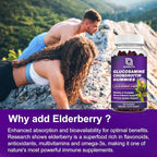 Glucosamine Chondroitin Gummies - 3- Pack, Extra Strength 1500mg Glucosamine with MSM & Elderberry, Flexibility Support, Best Cartilage & Immune Support Supplement for Men and Wome - 180 Gummies