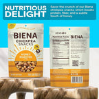 BIENA Chickpea Snacks - Crunchy Roasted Chickpeas - High Fiber Protein Snacks for Adults and Kids - 4-Pack, 5 Ounce Bags - Honey Roasted