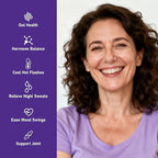 Menopause Supplements for Women with Black Cohosh 5:1 Extract - Hormone Harmony for Hot Flashes, Night Sweats, Mood Swings & Bloating - 30 Servings
