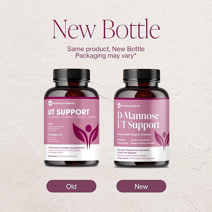 Pure D Mannose Capsules 1000mg Per Serve - Fast Acting UTI Support - Urinary Tract Cleanse & Bladder Health - Cranberry, D-Mannose, Dandelion, Hibiscus Flower - 60 Veggie Caps