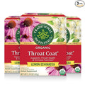 Traditional Medicinals Tea, Organic Throat Coat Lemon Echinacea, Supports Throat Health & Immune Function - Kosher, Non-GMO, Caffeine-Free, Compostable - 96 Tea Bags (3 Pack)