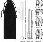 Shower Cleaner Enema Douche System, Handheld Anal Douche Attachments Kits, Rinse Vaginal with 4 Aluminum Shower Heads, Douche for Men Women with Velvet Bag + Cleaning Brush - Intimate Cleaner Kit