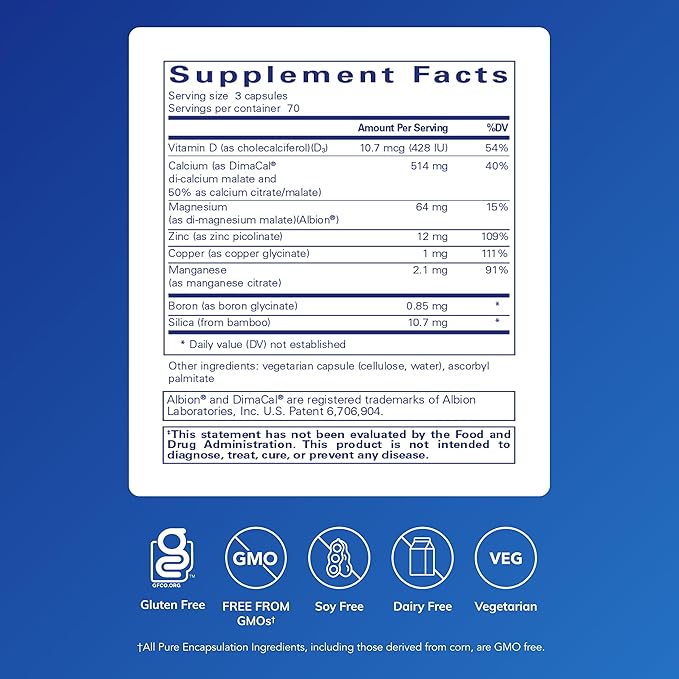 Pure Encapsulations OsteoBalance | Hypoallergenic Supplement to Promote Calcium Absorption and Enhance Healthy Bone Mineralization* | 210 Capsules