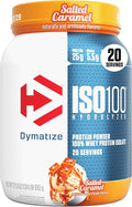 Dymatize ISO100 Whey Protein Powder Isolate, Salted Caramel, 25g of Protein, 5.5g BCAAs, Less Than 120 Cal., Gluten Free, 1g Fat, 1g Sugar, 2g Carb (20 Servings)