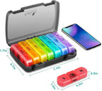 Pill Organizer 3 Times a Day, Fullicon Large Weekly Pill Case 7 Day, Daily Pill Box with 21 Compartments, Pill Dispenser Supplement Holder for Pills/Vitamin/Fish Oil - Multi-Colored