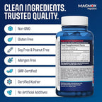 MAGNOX® High Absorption Magnesium Supplement with B6 & D3 Vitamins for Women & Men | Sleep Support | One Capsule a Day for Full Dosage (432mg) Patented & Clinically Tested Formula (60 pils)
