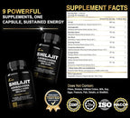 DLNIA Shilajit 9-in-1 Capsules – Organic Himalayan Complex with Ashwagandha, Sea Moss, Turmeric & More – Vegan, Lab-Tested, Immune & Energy Support for Men & Women – 90 Capsules