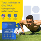 Men's Total Health Daily Vitamin Packs - 22 Essential Minerals & Vitamins for Men, All-in-One Multivitamin Supplement for Energy, Stress Support, Heart, Gut Health with Krill Oil, Adaptogens - 30 Pack